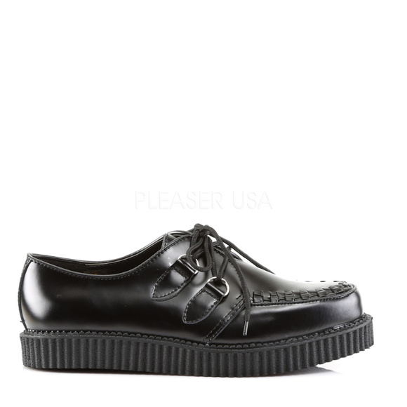 Mens Leather Platform Goth Lace Up Creeper Shoes